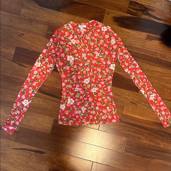 AFRM Red Floral Long Sleeve Top - Picture 1 of 3